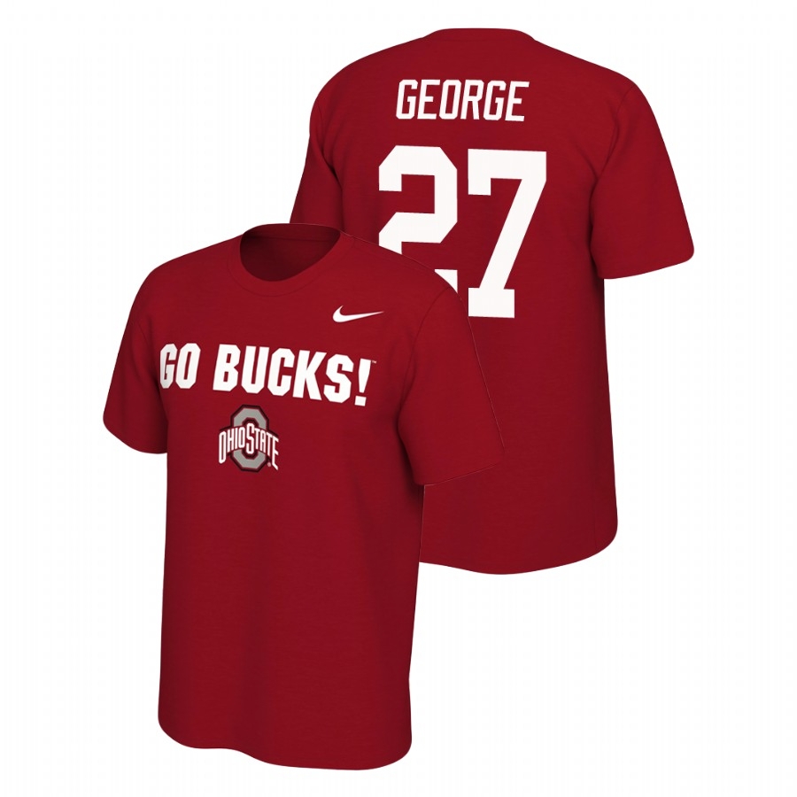 Ohio State Buckeyes Men's NCAA Eddie George #27 Scarlet Nike Mantra College Football T-Shirt RLQ4049PB